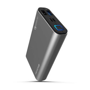 POWERUP® QC3 Qualcomm Quick Charge 3.0 Power Bank 10050mAh with Dual Input Aluminium Shell Li-Polymer Battery Compatible for iPhone 12 Mini/12/12 Pro/ 12 Pro Max/11/ 11 Pro/ 11 Pro Max/ X/ XR / XS/ XS Max & SE (2020) and all other smart phones, tablets et