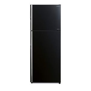Hitachi 375 L 2 Door Stylish Line RVG400PND8-GBK, Glass Inverter Compressor Refrigerator (Black)