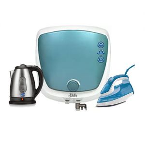 Kent Electric Zip Ss Kettle + Aisen Geyser Awh Sizzle + Philips Iron Gc